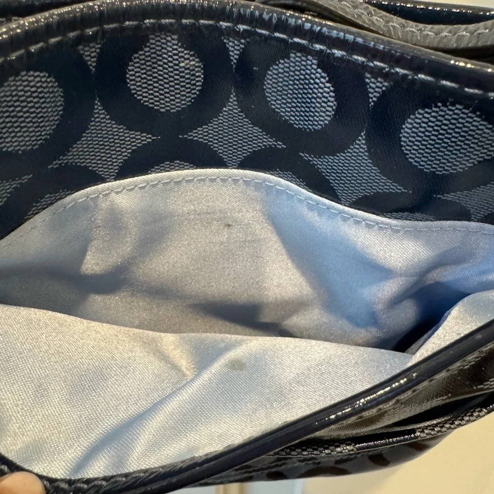 Coach Cross Body Authentic Hand Bag 432 navy blue